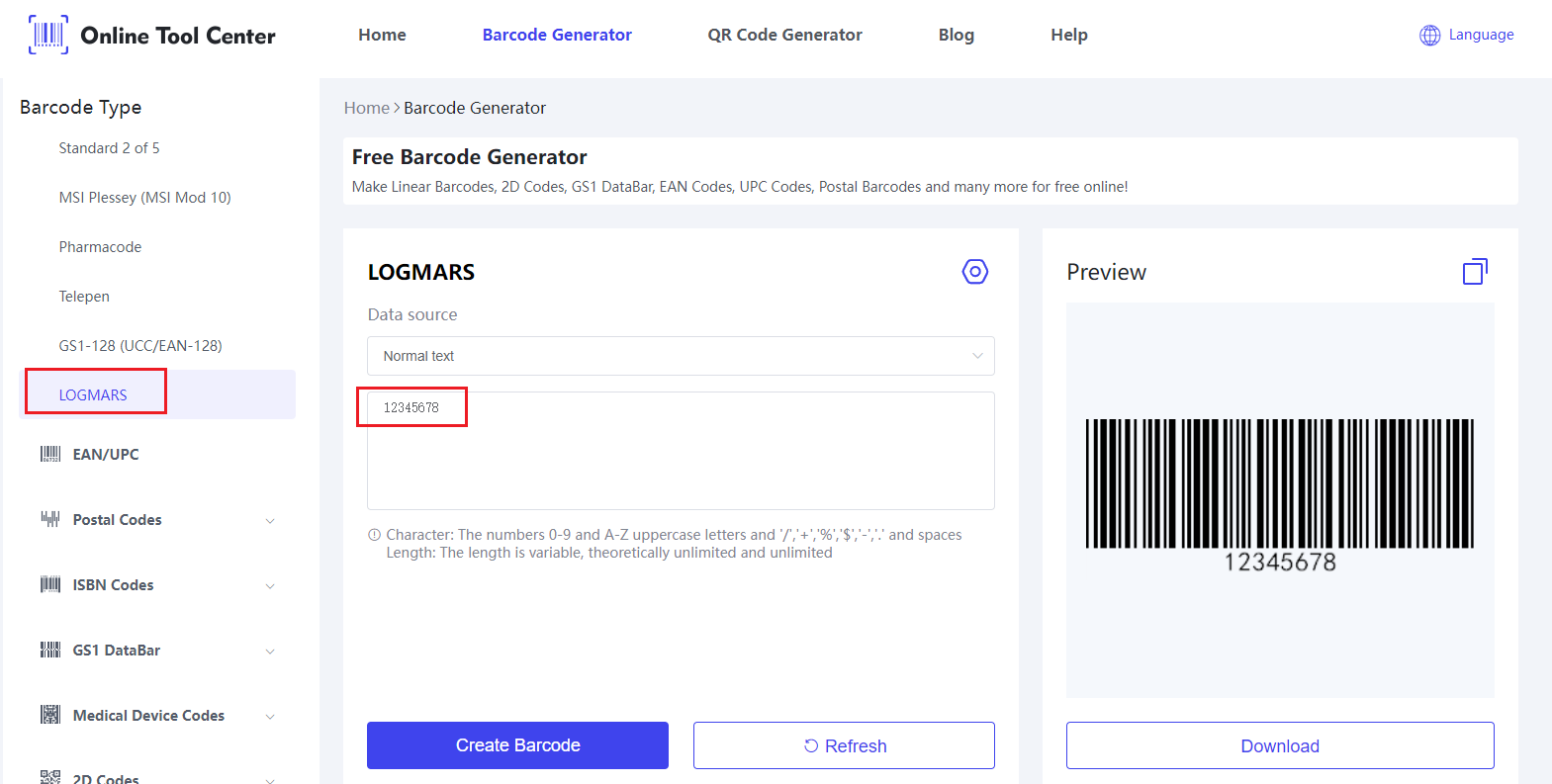 LOGMARS barcodes.png ကို ဖန်တီးပါ