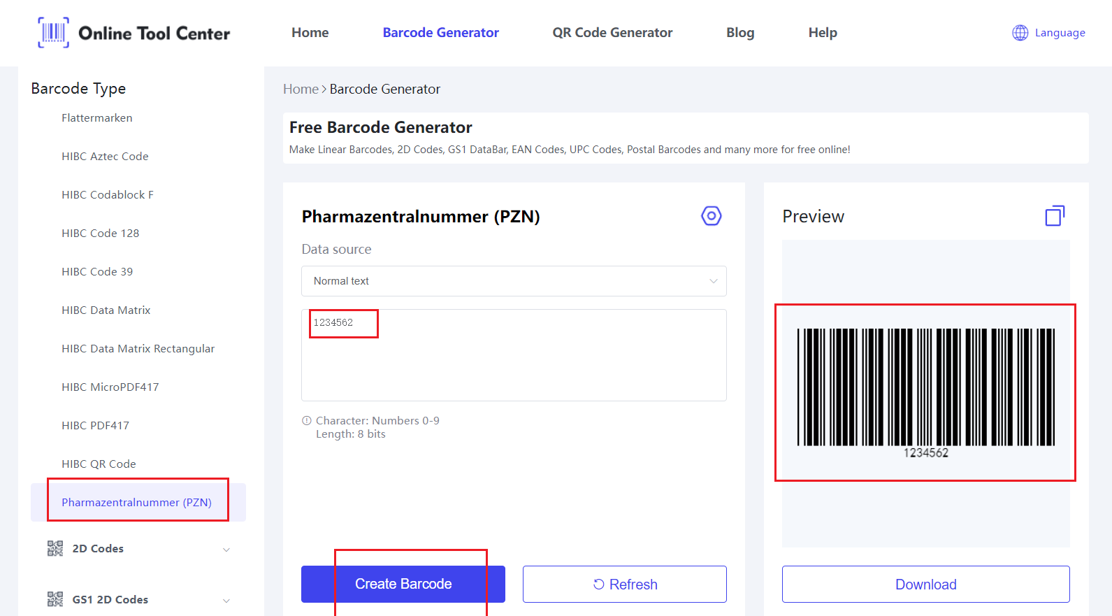 Pharmazentralnummer barcode generator.png