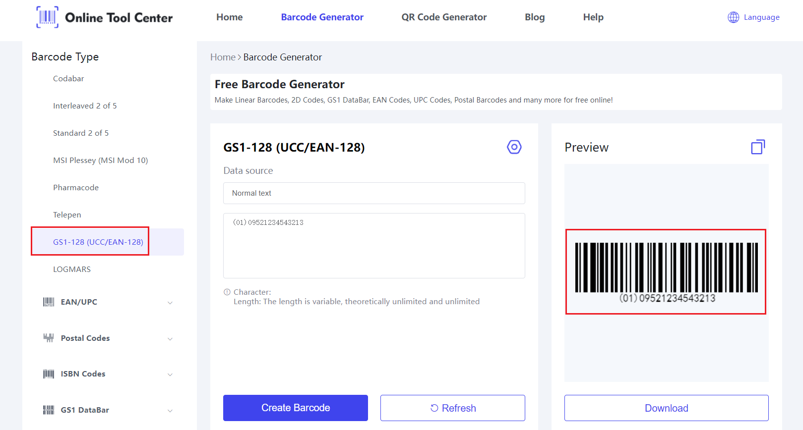 GS1 ၁၂၈ barcode generator.png