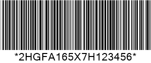 ကုဒ် 39 VIN Barcode