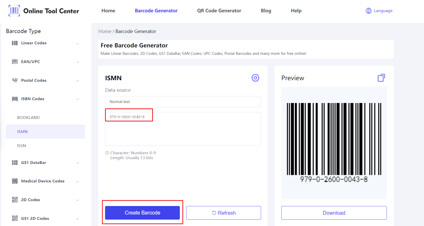 ISMN barcode.png ကို ဖန်တီးပါ