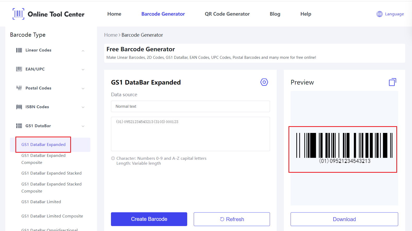 GS1 DataBar Expanded.png ကို ဖန်တီးပါ