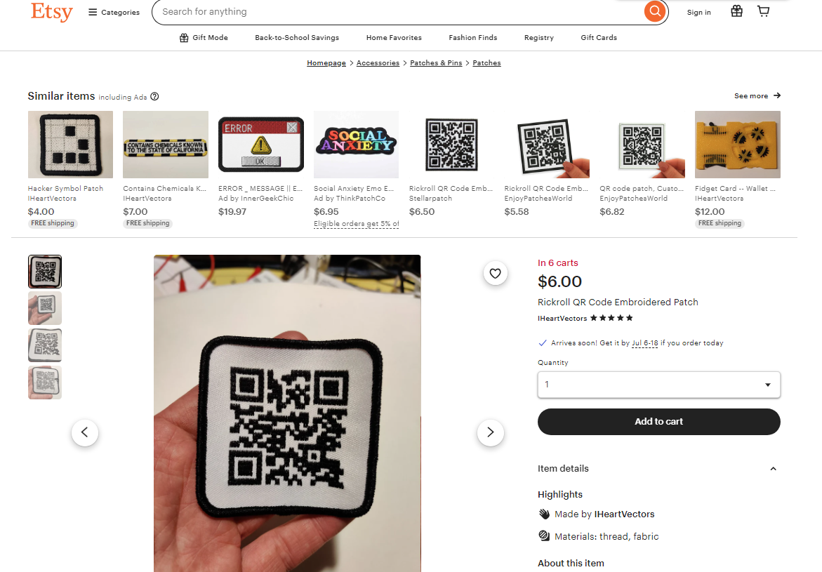 Etsy.png ကနေ qr code rick roll ကို ဝင်ထားတာ