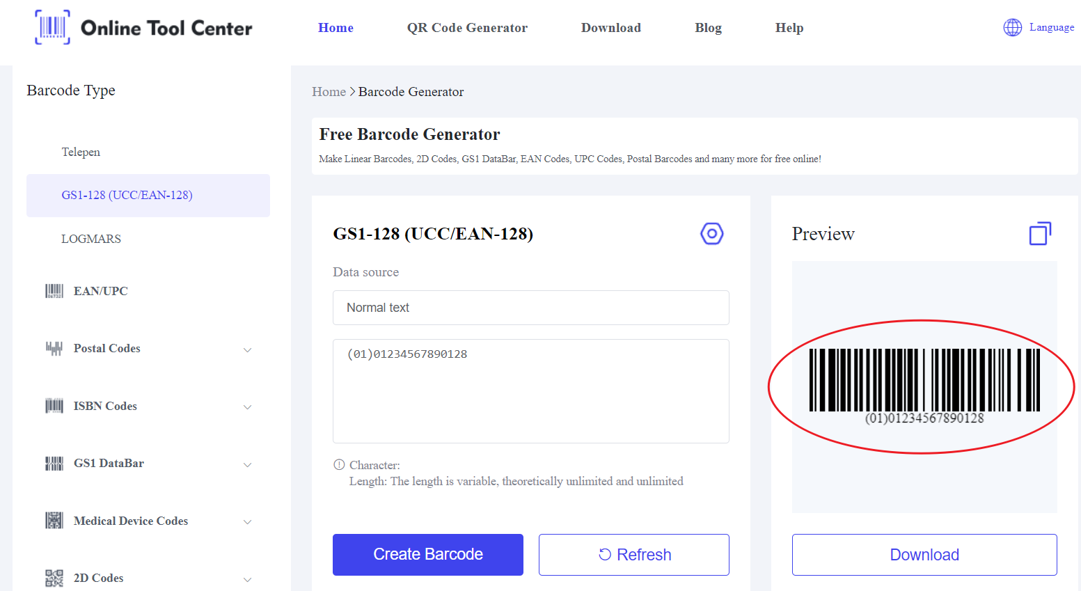 GS1 ၁၂၈ barcode generator.png