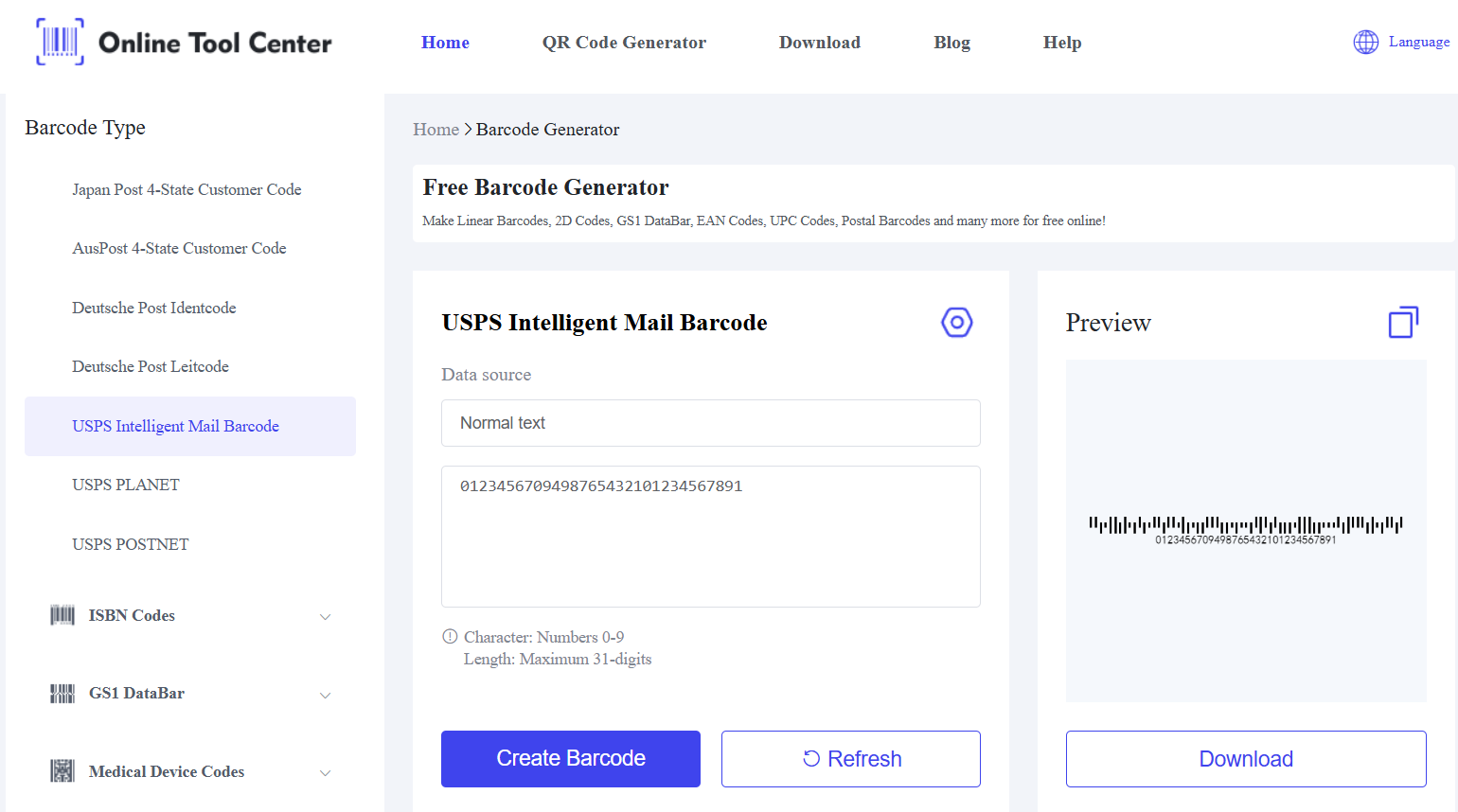 USPS Intelligent Mail Barcode ကို