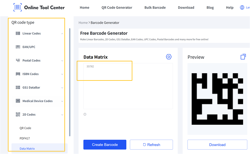 DataMatrix ကုဒ်မီးစက်