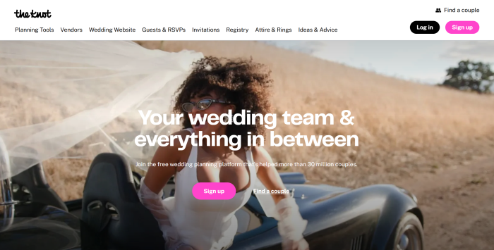 The Knot website Knot ဝက်ဘ်ဆိုက်